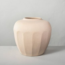 Hearth & Hand with Magnolia Faceted Ceramic Vase Tan